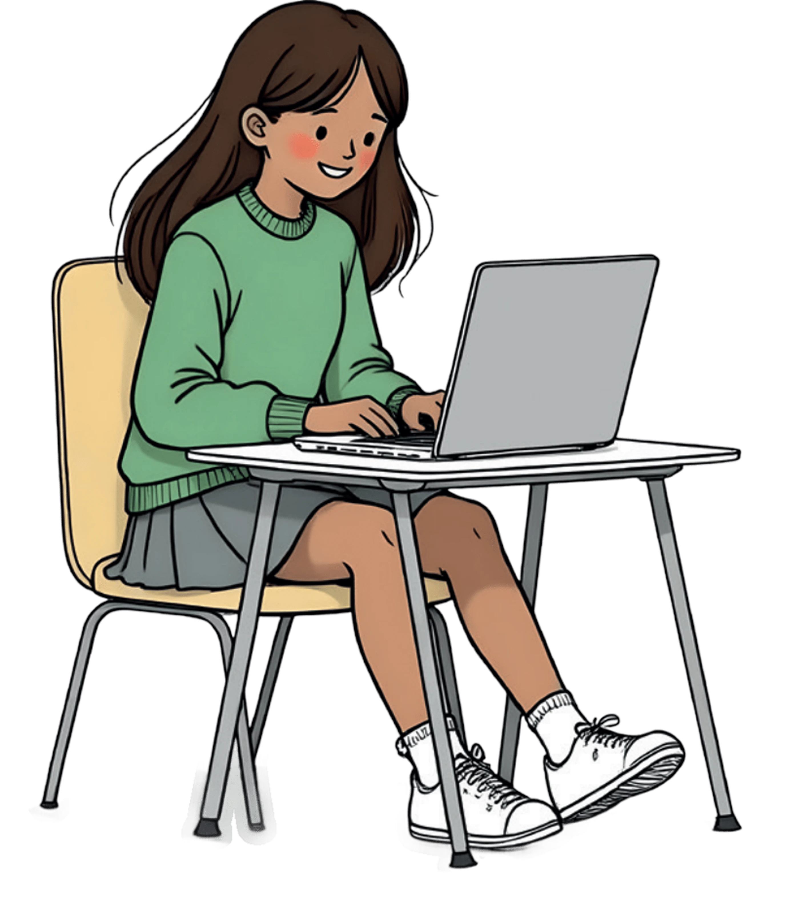 Students developing digital literacy and computer skills
